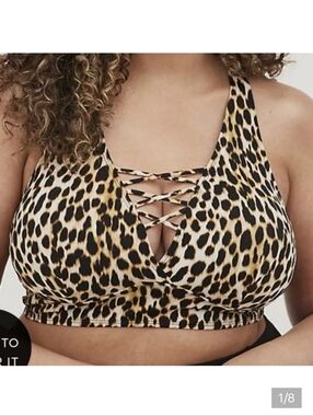 🆕️👙 4X LEOPARD XO PLUNGE SWIM TOP 👙